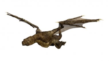 3D render fantezi Dragon beyaz