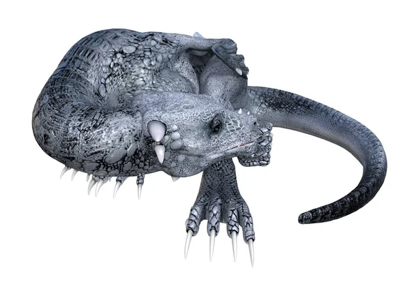 Representación 3D Fantasy Dragon Whelp en blanco —  Fotos de Stock