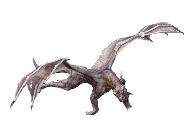 3D render fantezi vampir Dragon beyaz