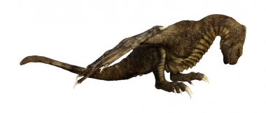 3D render fantezi Dragon beyaz