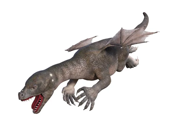 3D renderowania Fantasy Dragon Hatchling na białym — Zdjęcie stockowe