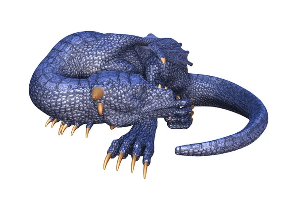 3D rendering mese Blue Dragon, fehér — Stock Fotó