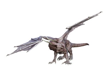 3D render masal Dragon beyaz