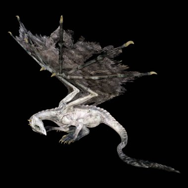 3d Rendering Fairy Tale Dragon Siyah