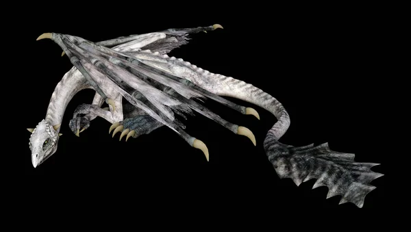 3D-rendering Fairy Tale Dragon på svart — Stockfoto