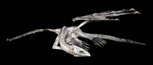 Rendu 3D conte de fées dragon sur noir — Photo