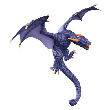 3D render masal Dragon beyaz