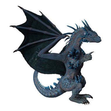 3D render masal Dragon beyaz