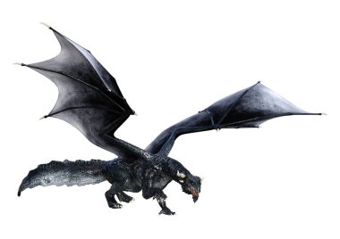 3D render masal Dragon beyaz