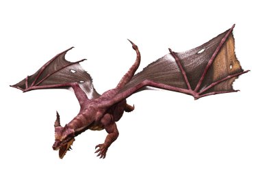 3D render masal Dragon beyaz