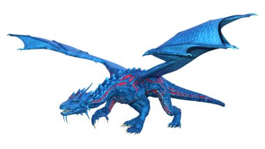 3D render masal Dragon beyaz