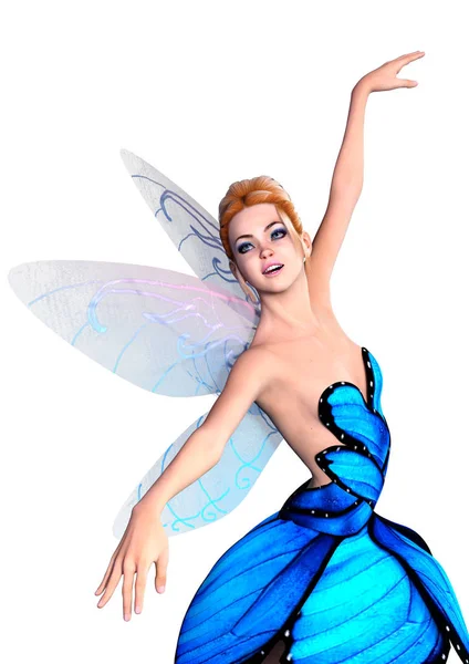 3D Rendering Fantasy Fairy on White — Stock Photo, Image