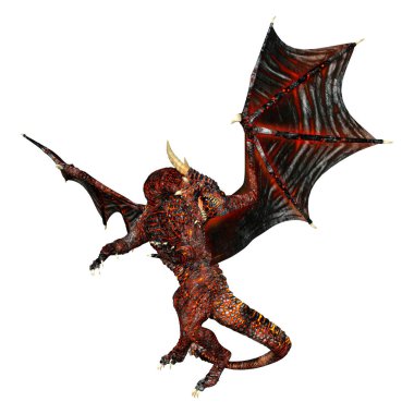 3D render masal Dragon beyaz