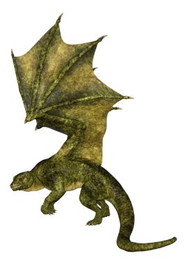 3D render masal Dragon beyaz