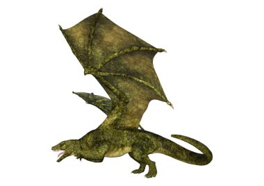 3D render masal Dragon beyaz