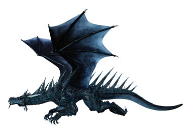 3D render masal Dragon beyaz