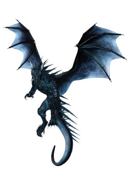 3D render masal Dragon beyaz
