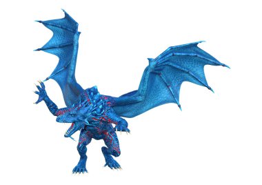 3D render masal Dragon beyaz