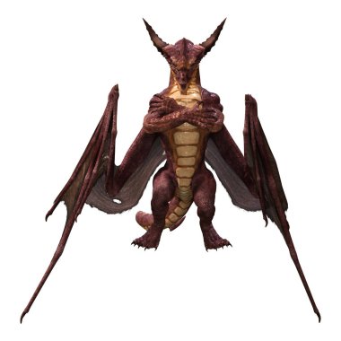 3D render masal Dragon beyaz