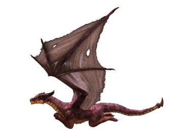 3D render masal Dragon beyaz