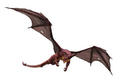3D render masal Dragon beyaz