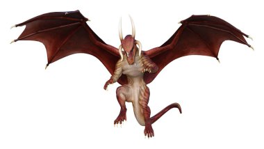 3D render masal Dragon beyaz
