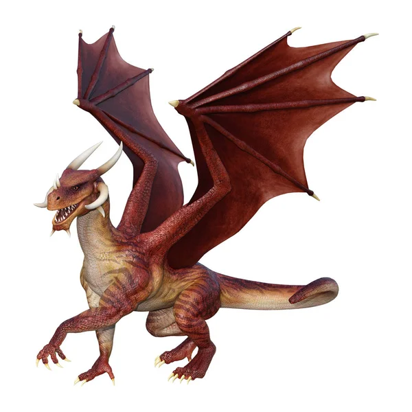 3D Rendering Fairy Tale Dragon on White — Stock Photo, Image