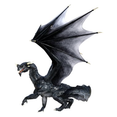 3D render masal Dragon beyaz