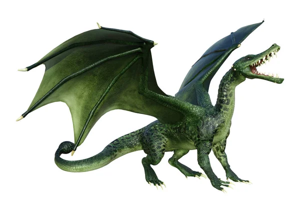 3D Rendering Fairy Tale Dragon on White — Stock Photo, Image