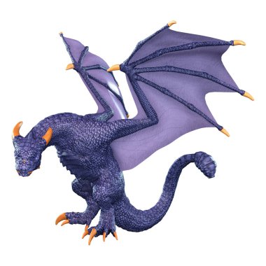 3D render masal Dragon beyaz