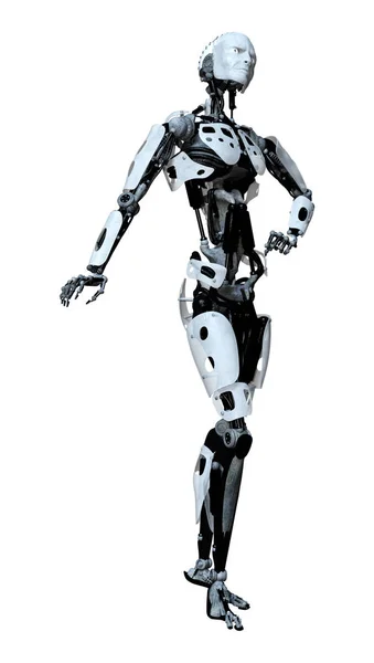 3D renderowania Robot mężczyzna na białym tle — Zdjęcie stockowe