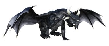 3D render masal Dragon beyaz