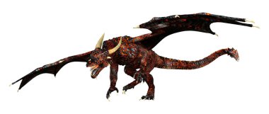 3D render masal Dragon beyaz