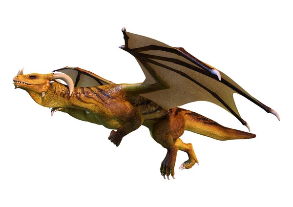 3D Rendering Fairy Tale Dragon on White — Stock Photo, Image