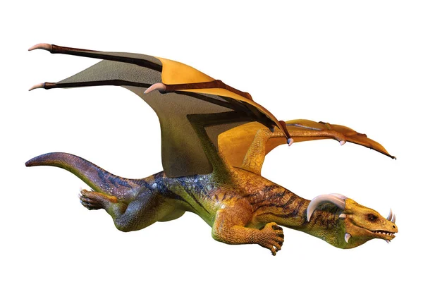 3D Rendering Fairy Tale Dragon on White — Stock Photo, Image