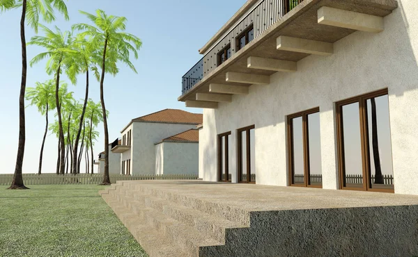 Casas de campo de renderizado 3D — Foto de Stock