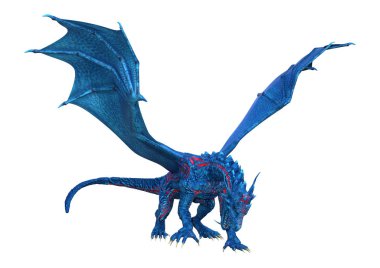 3D render masal Dragon beyaz