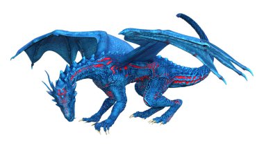 3D render masal Dragon beyaz