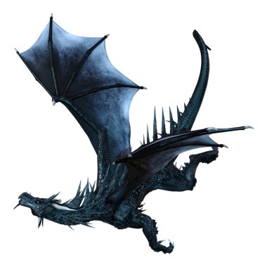 3D render masal Dragon beyaz
