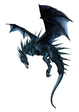 3D render masal Dragon beyaz