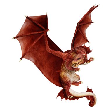 3D render masal Dragon beyaz