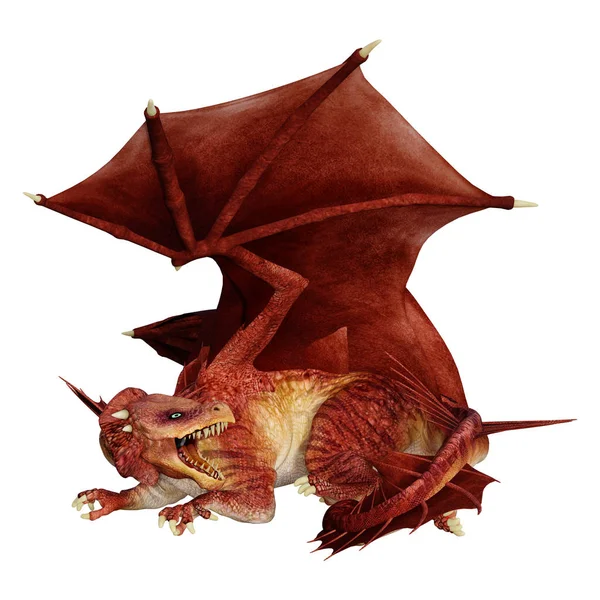 3D render masal Dragon beyaz — Stok fotoğraf