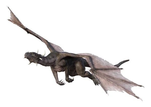 3D vykreslování pohádku drak na bílém — Stock fotografie