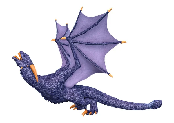 3D vykreslování pohádku drak na bílém — Stock fotografie