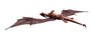 3D render masal Dragon beyaz