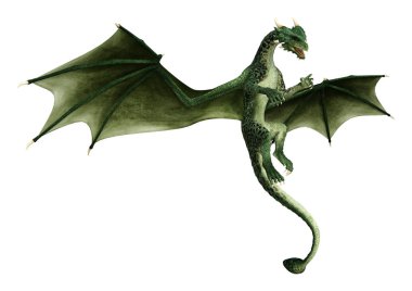 3D render masal Dragon beyaz