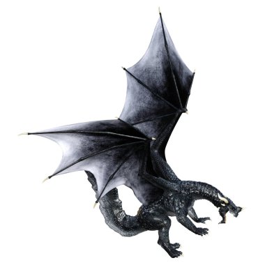 3D render masal Dragon beyaz