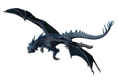 3D render masal Dragon beyaz
