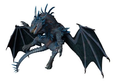 3D render masal Dragon beyaz
