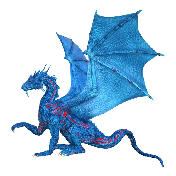 Dragón de cuento de hadas de representación 3D en blanco —  Fotos de Stock